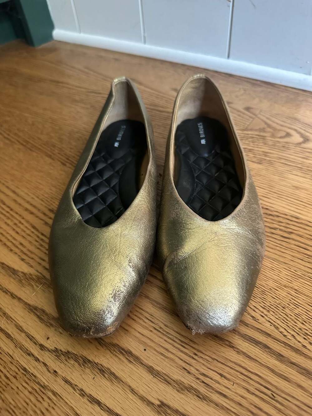 Birdies The Dove Ballet Flats Gold Leather